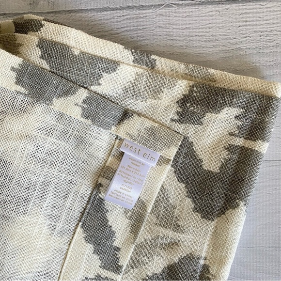 West Elm Linen Blend Curtains Grey Cream 48x84 Set of two - Picture 3 of 5